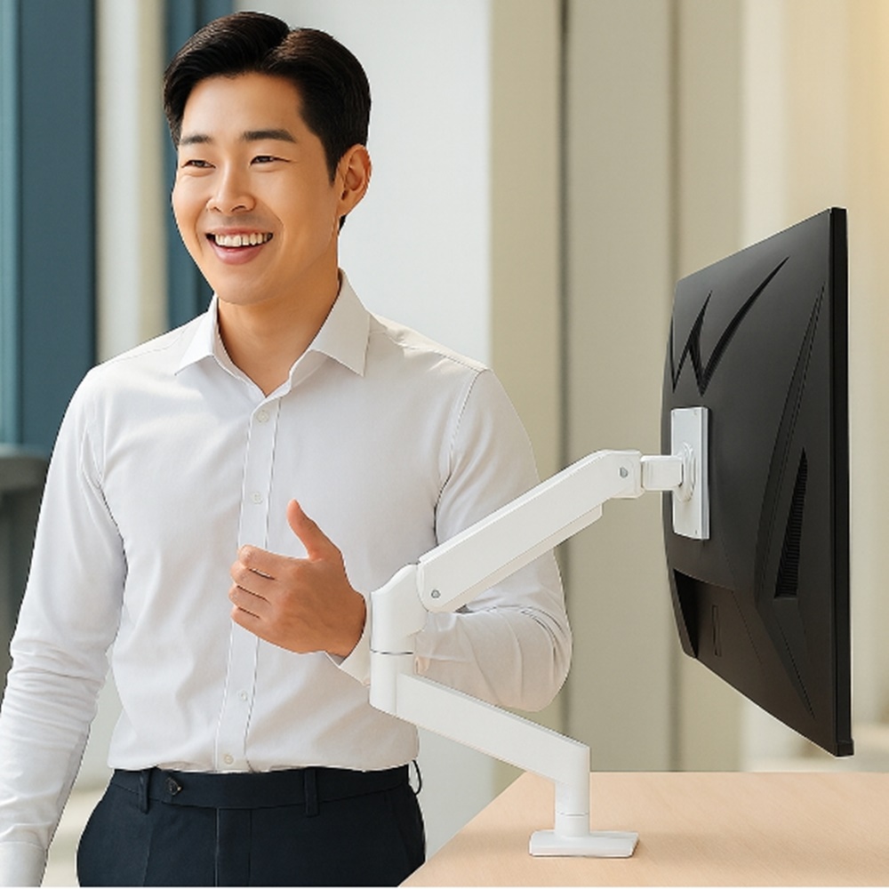 [다기능형] 싱글 벽면밀착형 높이조절 모니터 거치대 102cm(40인치) - 상품 이미지