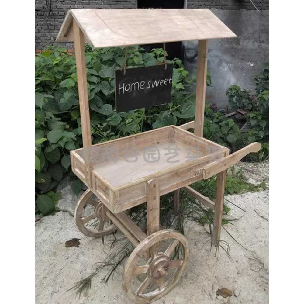 꽃마차 손수레 카트 인테리어 원목 정원 대형 전시용 120cm - 상세 이미지 3