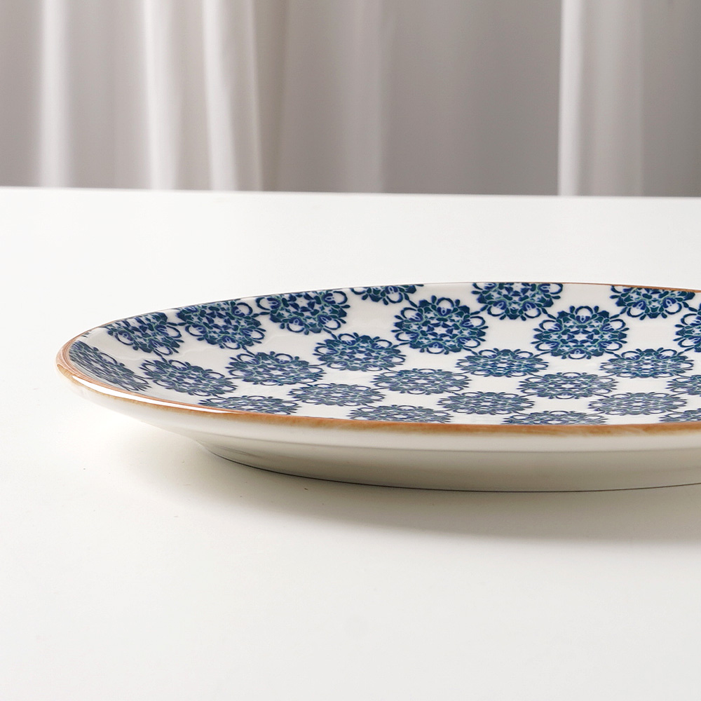 세랍 도자기 접시 터키 빈티지 수입 그릇 1개, 24.7cm, 타원 - 상세 이미지 2