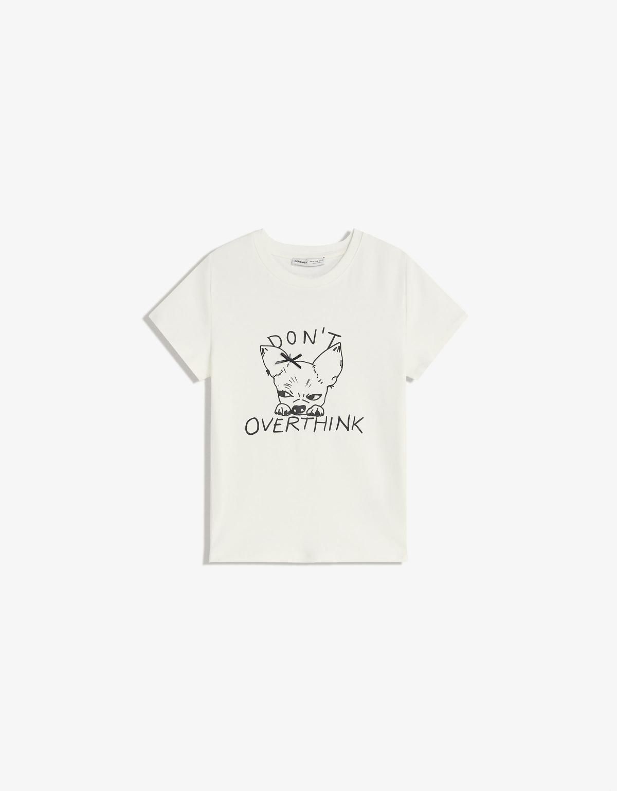 버쉬카 프린트 미니멀 반팔 티셔츠 7817/326 OFF WHITE - 상세 이미지 3