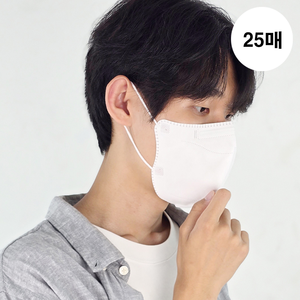 메디케이알 새부리형 데일리핏 KF94 M(중형), 미디화이트, 25개