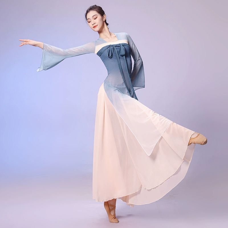 워십복 공연복 무용 라인댄스 치마 우아한 의상 산해블루 상의 L - 상세 이미지 3