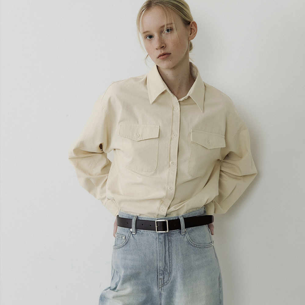[블루브릭] Oxford pocket shirt (butter) - 상품 이미지