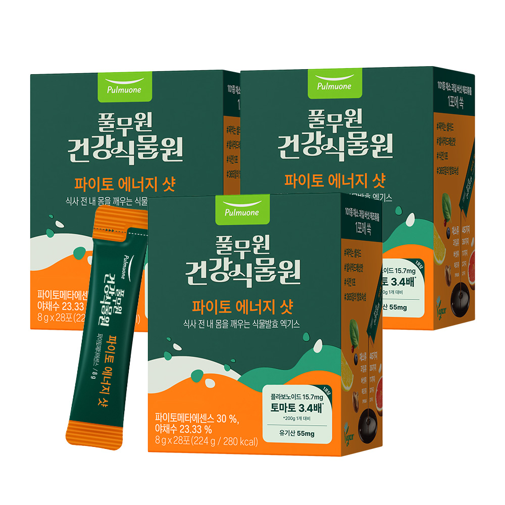 풀무원건강식물원 파이토 에너지 샷 28포 3박스 - 새콤달콤 짜먹는 샐러드