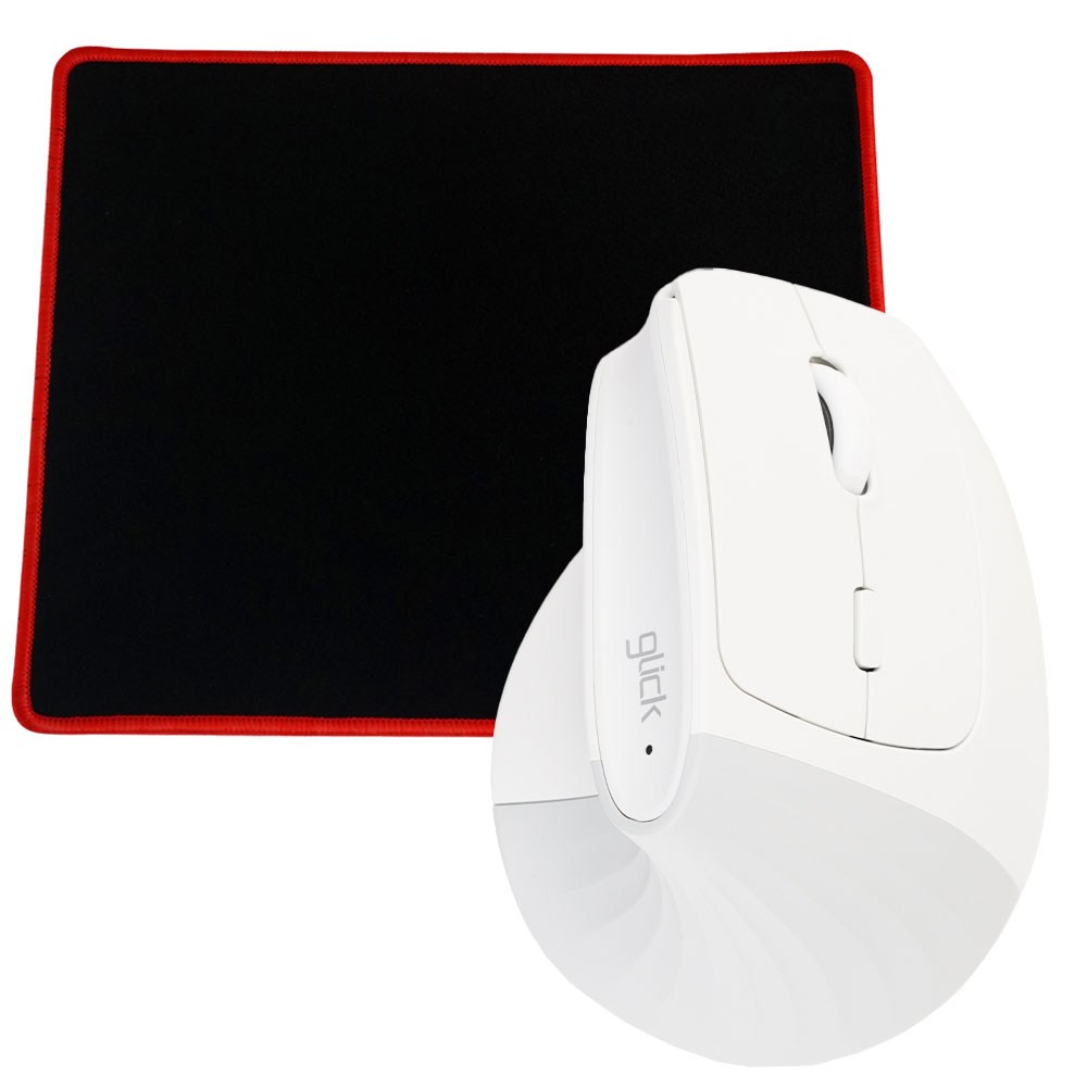 지클릭커 오피스프로 버티컬 도톰스콘 OP80 무소음 블루투스 무선마우스 with PAD 화이트