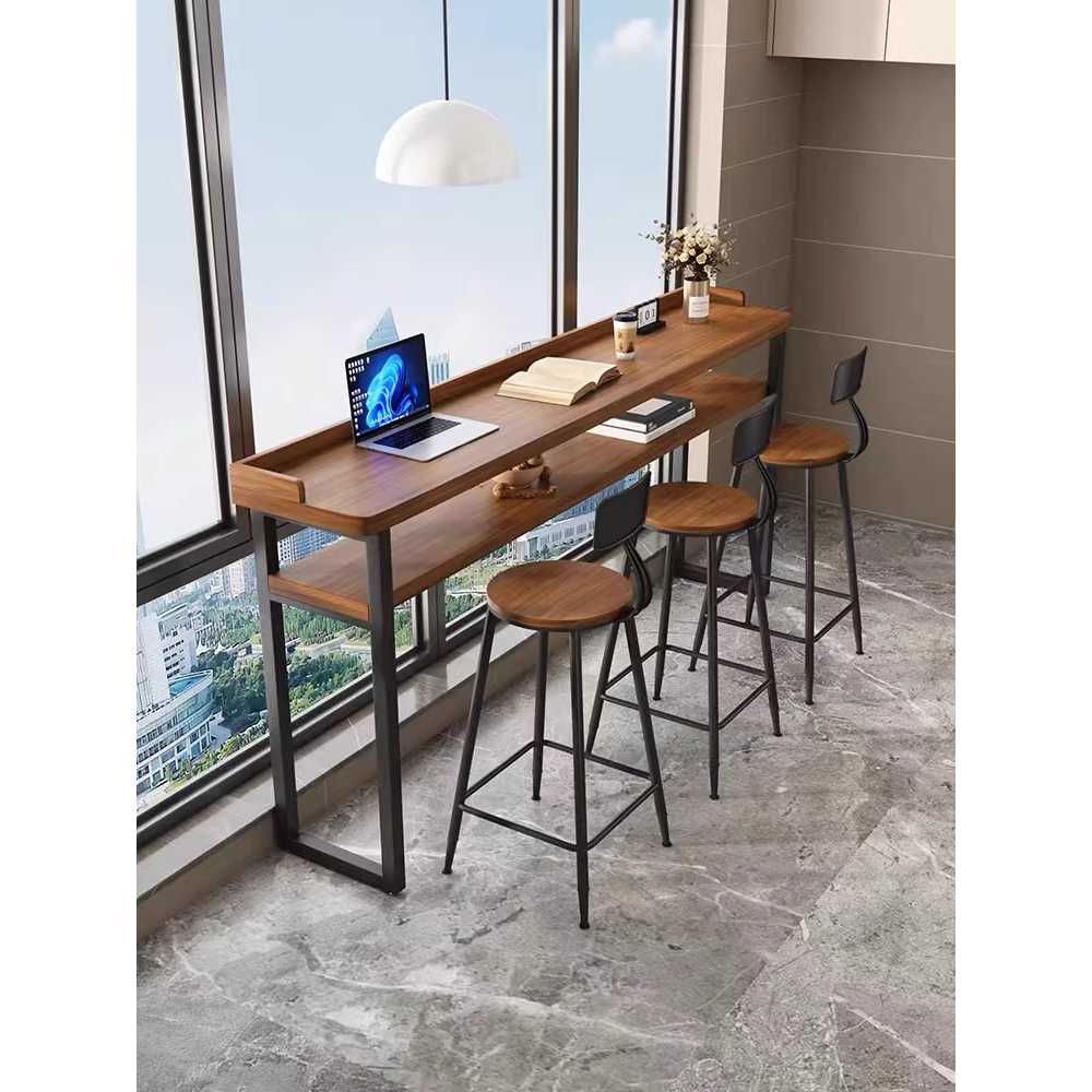 창가 테이블 폭좁은책상 원목 좁고 긴 높은 우드 커피 길이100 폭40 높이105cm 이미지 6