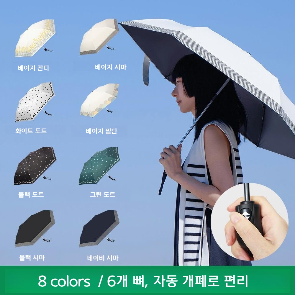 KONCIWA 초경량 미니 양산 여성용 우양산 B0BVPY8NDW 베이지 밑단