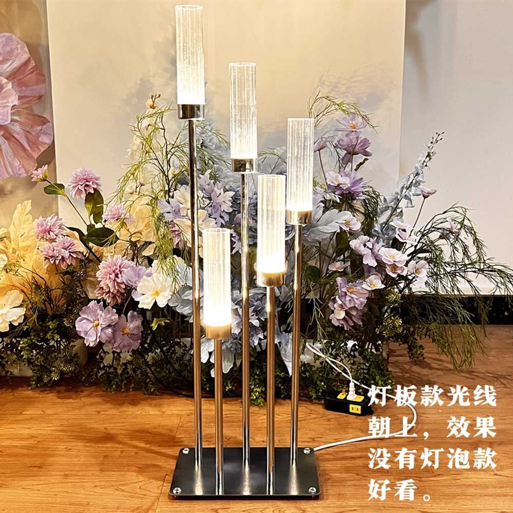 대형 촛대 촛불 빈티지 스탠드 웨딩 장식소품 유럽 5구 1.1m 금색 3색 - 상세 이미지 5