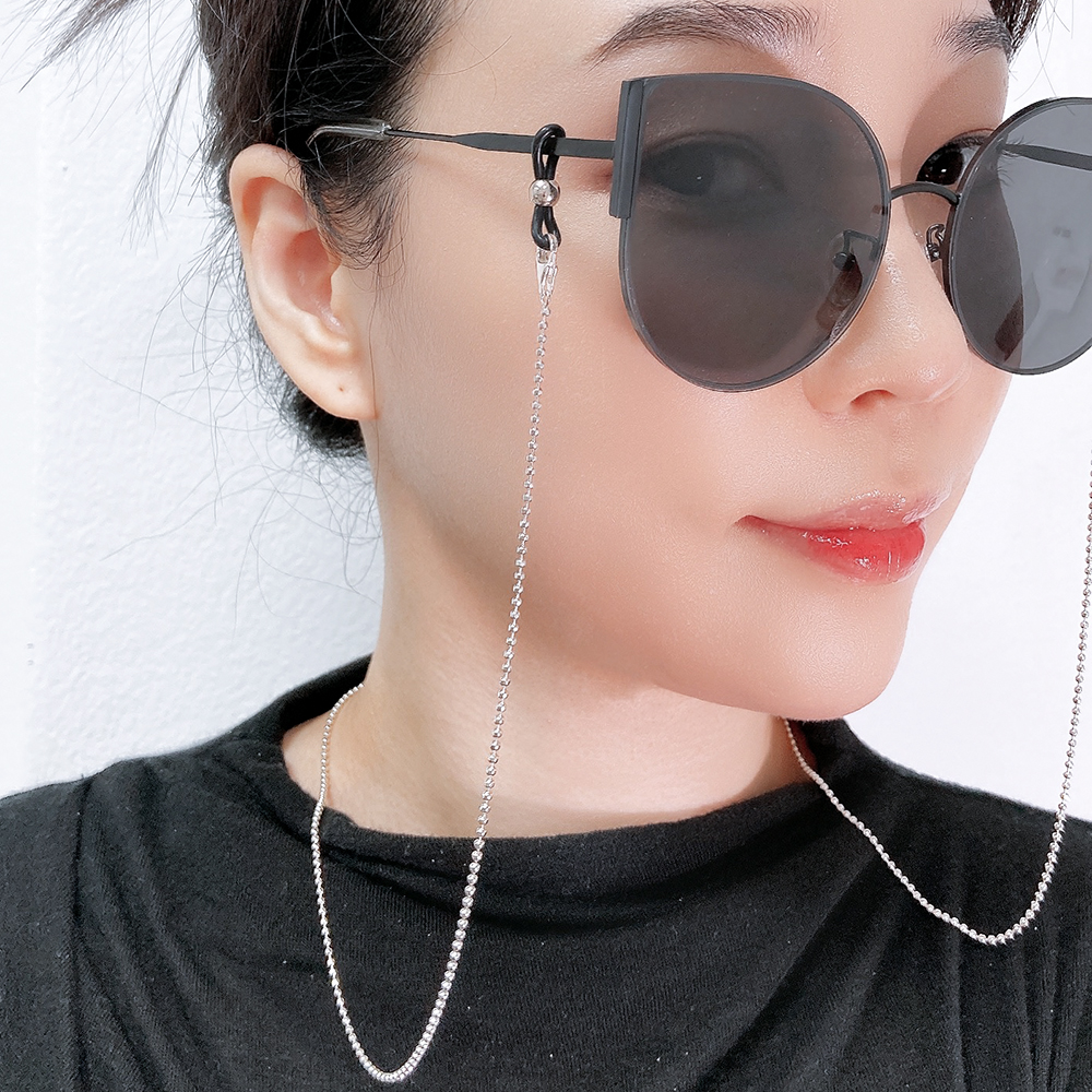 925실버 컷팅 볼 체인 순은 선글라스줄 안경 목걸이 스트랩 - 상세 이미지 2