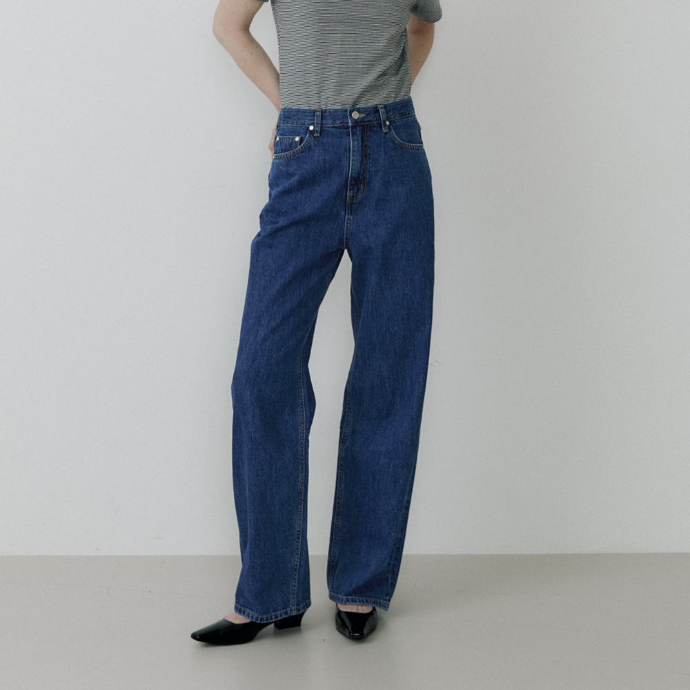 [블루브릭] Wide denim (dark blue)