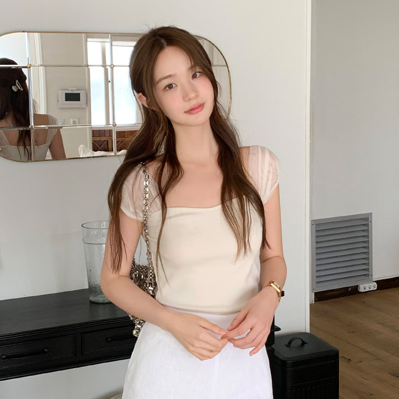 쥬빌라 쉬폰 골지 나시 블라우스 bs8360 - 상세 이미지 4
