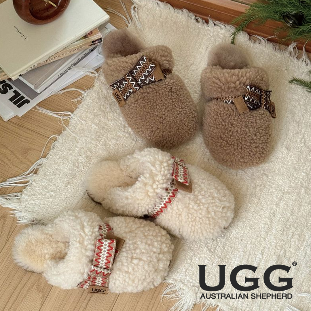 호주 에버어그 세실 양털 양모 여성 겨울 방한 스트랩 어그 플랫 뮬 슬리퍼 AS2092