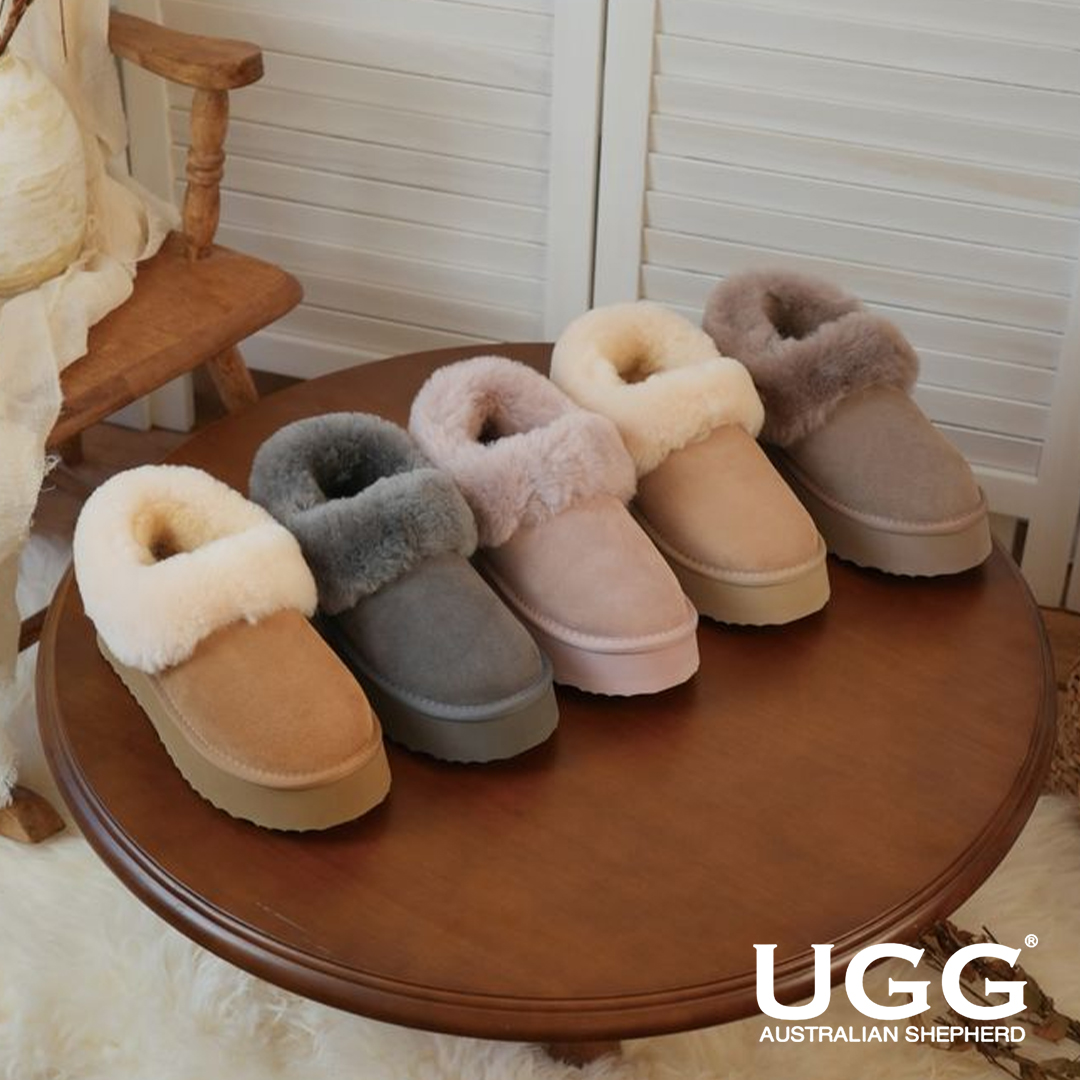 호주 에버어그 클래리 양털 플랫폼 통굽 여성 겨울 방한 어그 뮬 슬리퍼 슬립온 AS2081