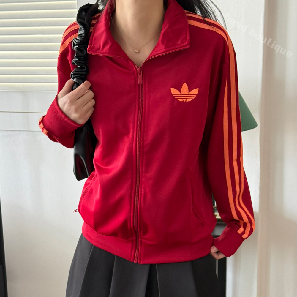 아디다스 져지 저지 트레이닝복 트레이닝 셋업 츄리닝 세트 레드 오렌지, XS