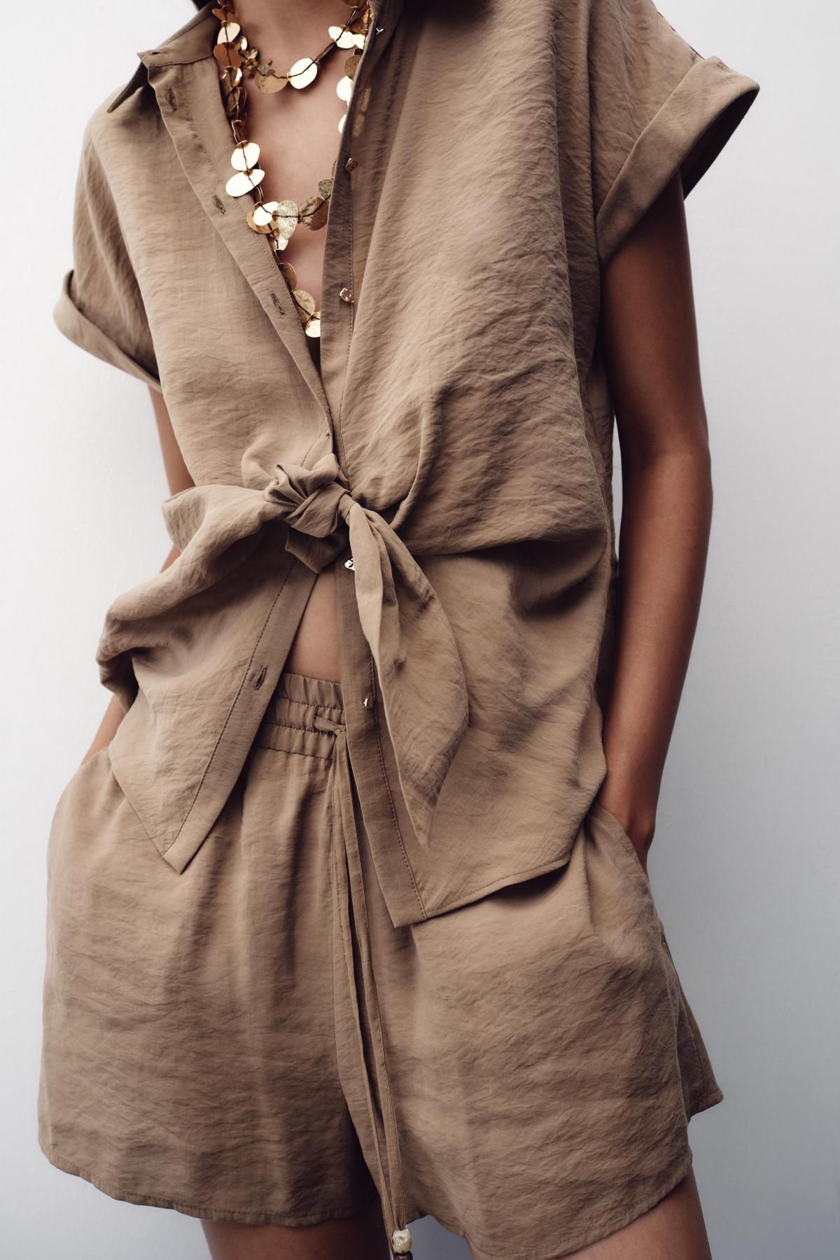 자라 캐주얼 비즈 스트링 버뮤다 반바지 8616/535 BROWN / TAUPE - 상세 이미지 3