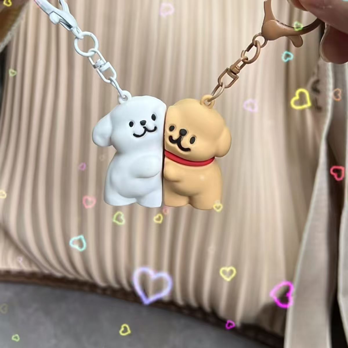 커플 강아지 자석 마그네틱 인형 키링 키홀더 참 백참 장식 열쇠고리 백꾸 가꾸 폰꾸 쓸데없는 친구 우정 커플 선물 커플템 우정템 이미지 8