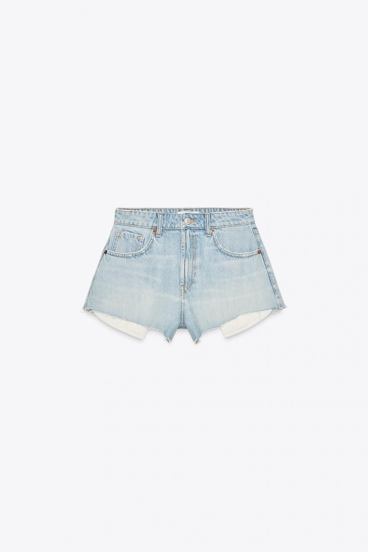 자라 연청 A라인 미드웨이스트 데님 반바지 8727/204 LIGHT BLUE - 메인 이미지