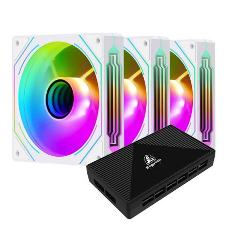 Segotep HB12 리버스 ARGB PWM (컨트롤러/3팩  화이트) 시스템쿨러