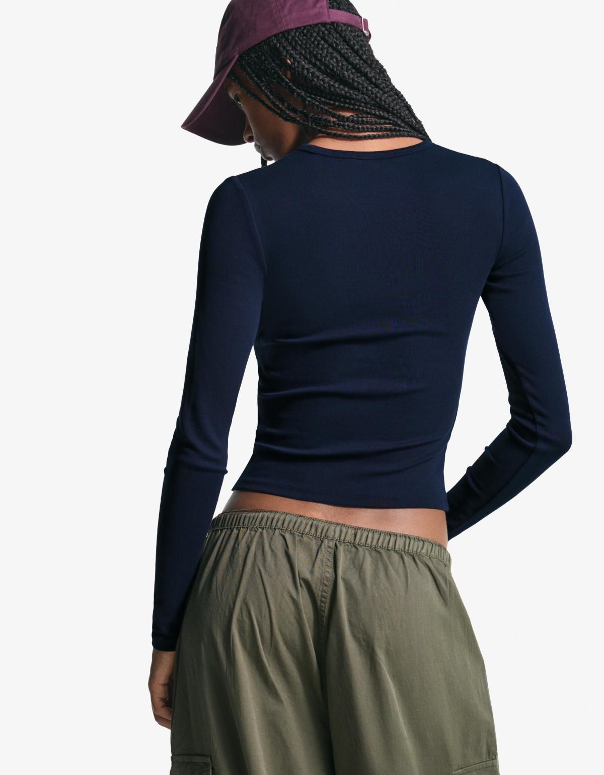 버쉬카 베이직 네이비 라운드넥 긴팔 티셔츠 7802/152 NAVY - 상세 이미지 5