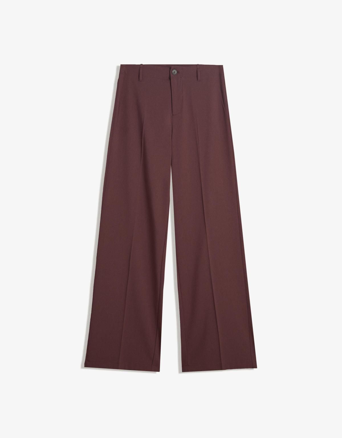 버쉬카 모던 와이드핏 슬랙스 팬츠 5095/741 BURGUNDY - 메인 이미지