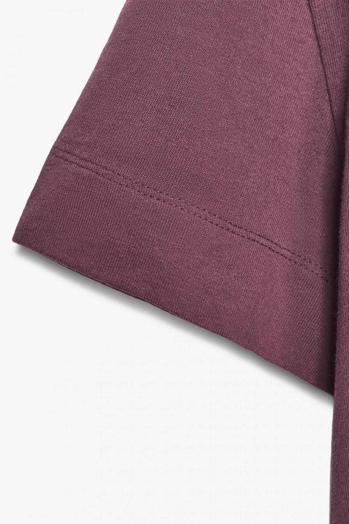 자라 내추럴 코튼 베이직 반팔 티셔츠 0858/441 BURGUNDY - 상세 이미지 5