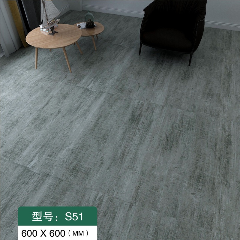복도 거실 직접시공 데코타일 바닥 접착식 셀프 장판  화상스톤 S51P 60x60 1mm - 상품 이미지