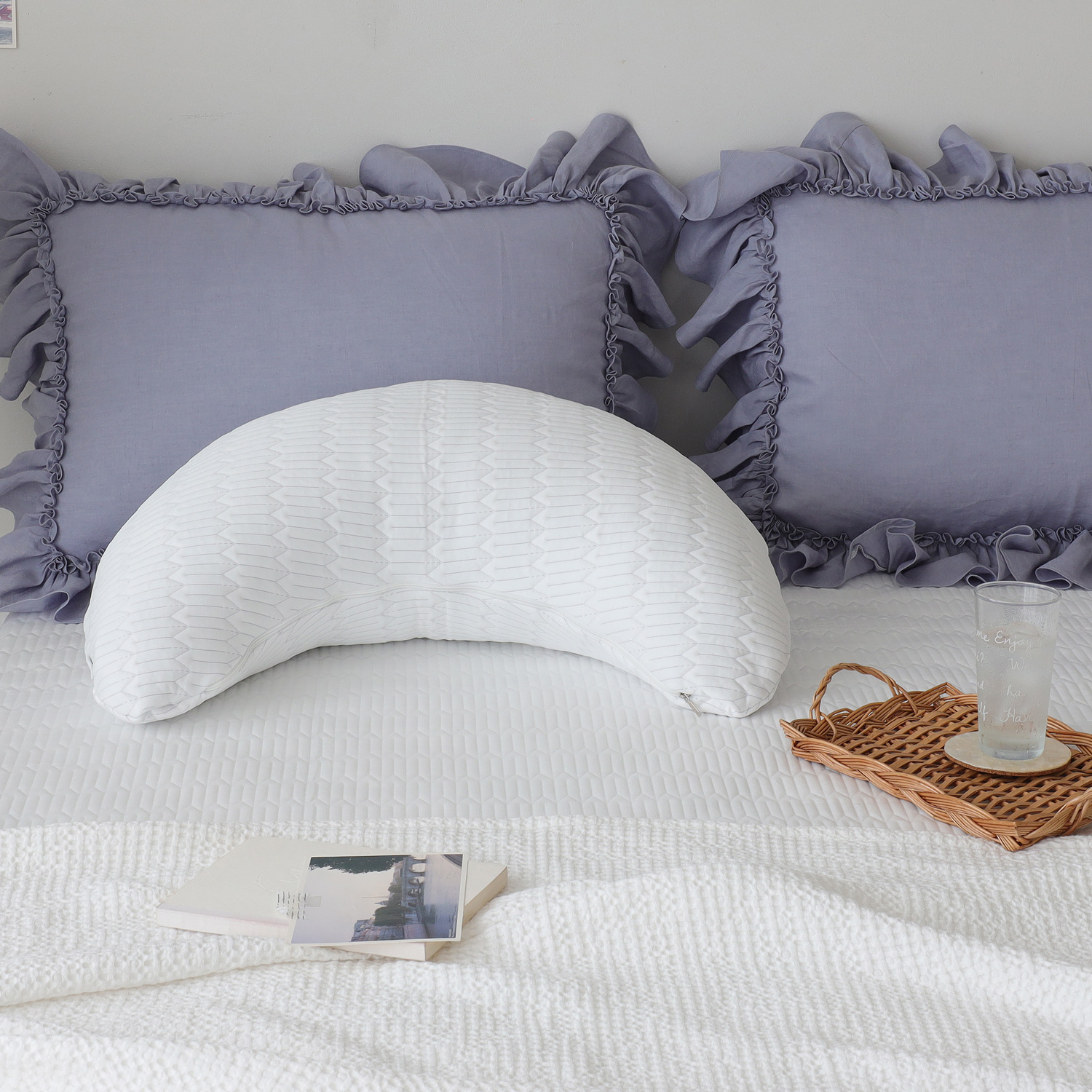 오싹 시원한 냉감 반달쿠션 스노우터치 코오롱 포르페 미용실 반달쿠션커버 수유 출산선물