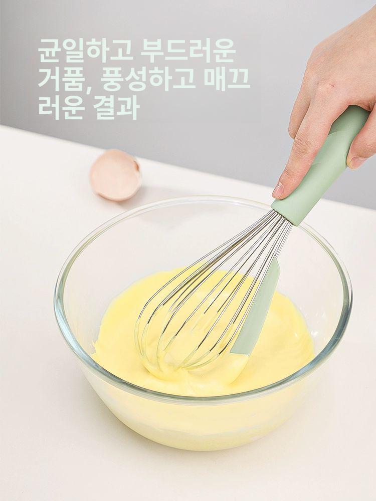 자동 거품기 계란 믹서 생크림 도구 휘핑 블랙 표준모델 12인치 거품기+실리콘 주걱