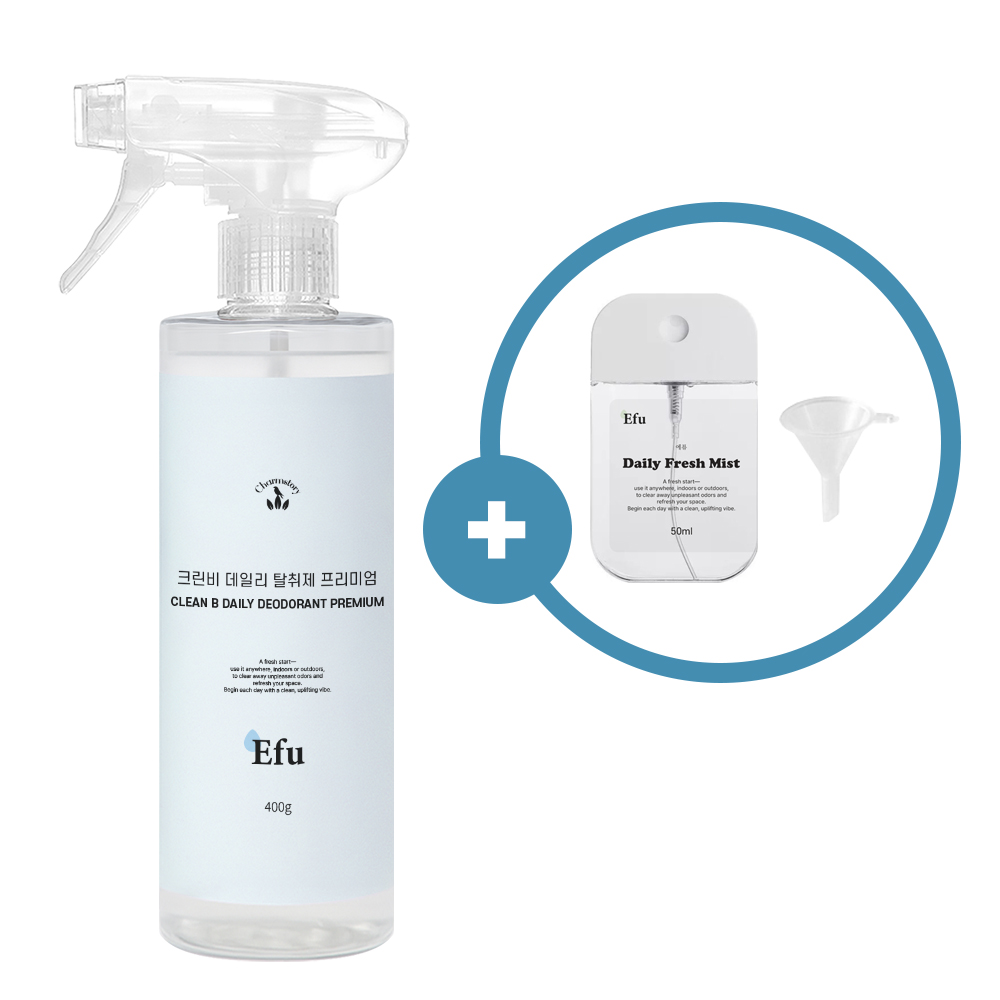에퓨 데일리 탈취제 400ml 섬유 공간 겸용 생활냄새 싹 냄새를 덮지않고 없애는 탈취 안정성분 - 메인 이미지
