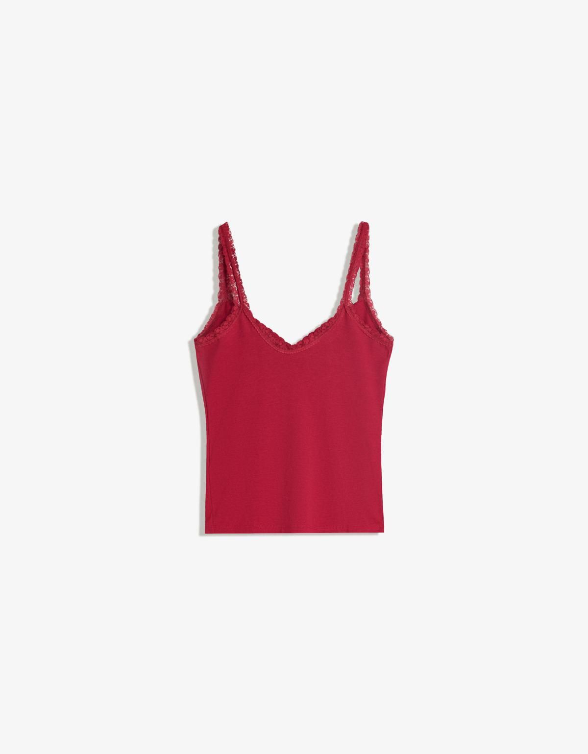 버쉬카 레이스 스트랩 민소매 탑 3942/443 RED - 상세 이미지 5