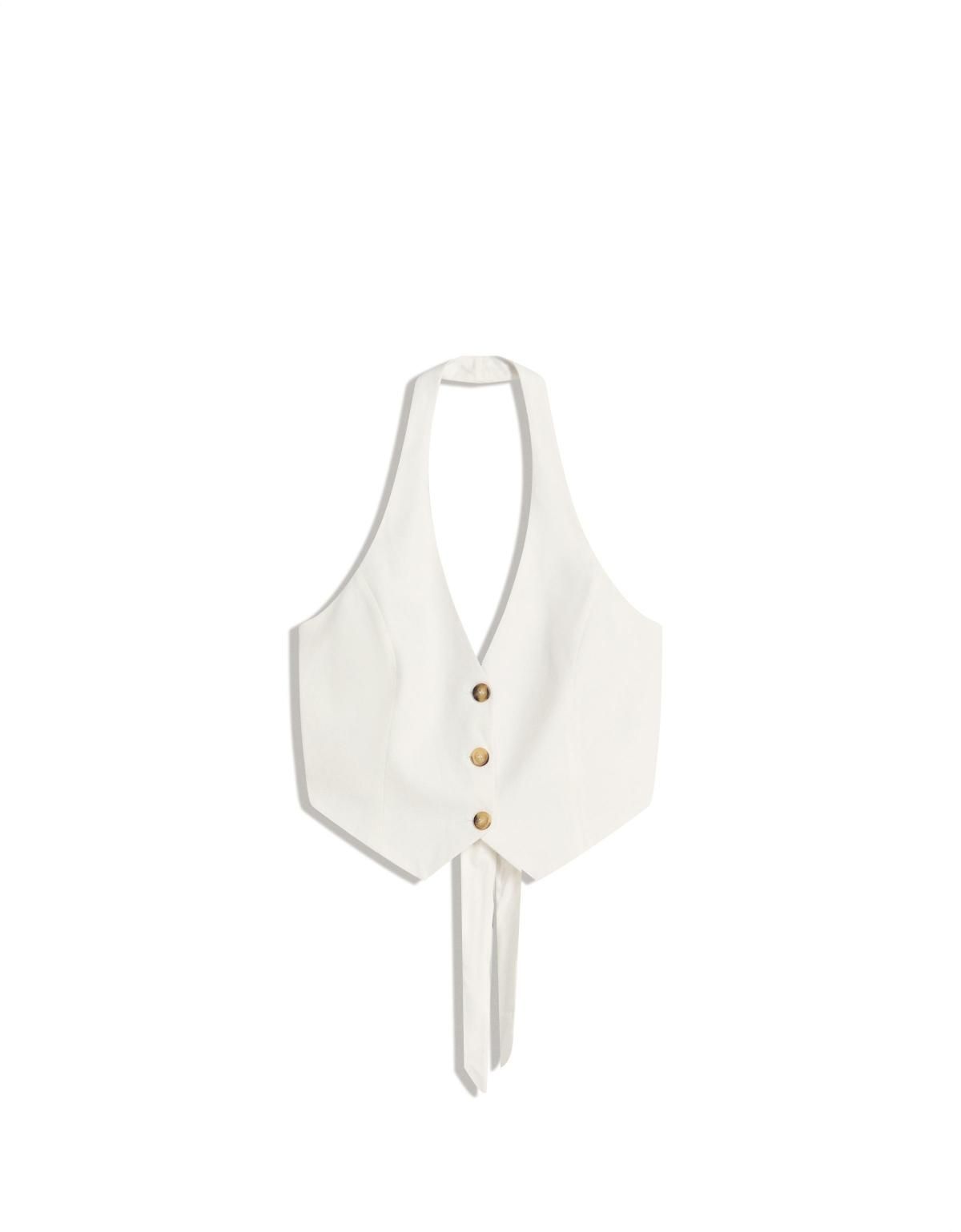버쉬카 린넨 하프넥 테크니컬 홀터 베스트 8600/692 OFF WHITE 이미지 6