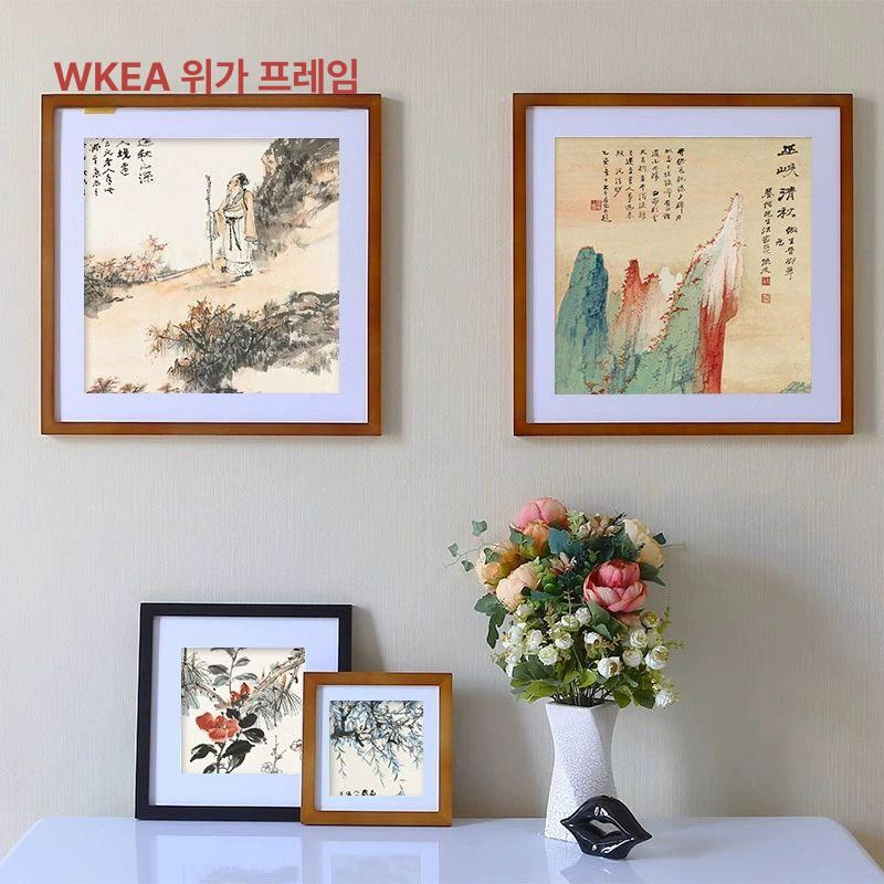 보석십자수 원목 액자 인테리어 거실 목재 블랙 걸이형 정사각형 6인치 15.2x15.2 가능 - 상세 이미지 3