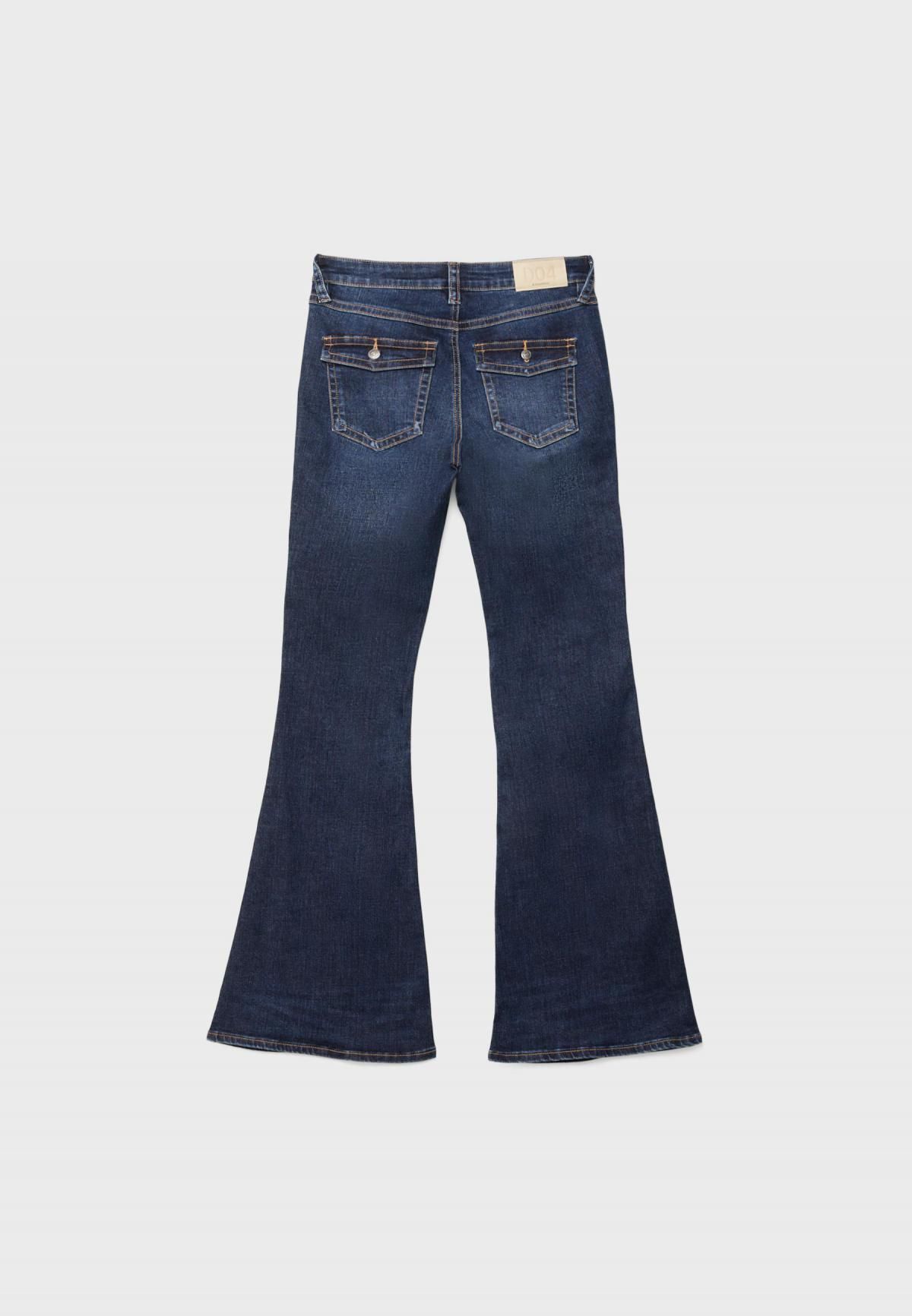 스트라디바리우스 Y2K 데님 로우라이즈 부츠컷 청바지 4874/808 MEDIUM BLUE DENIM - 상세 이미지 2