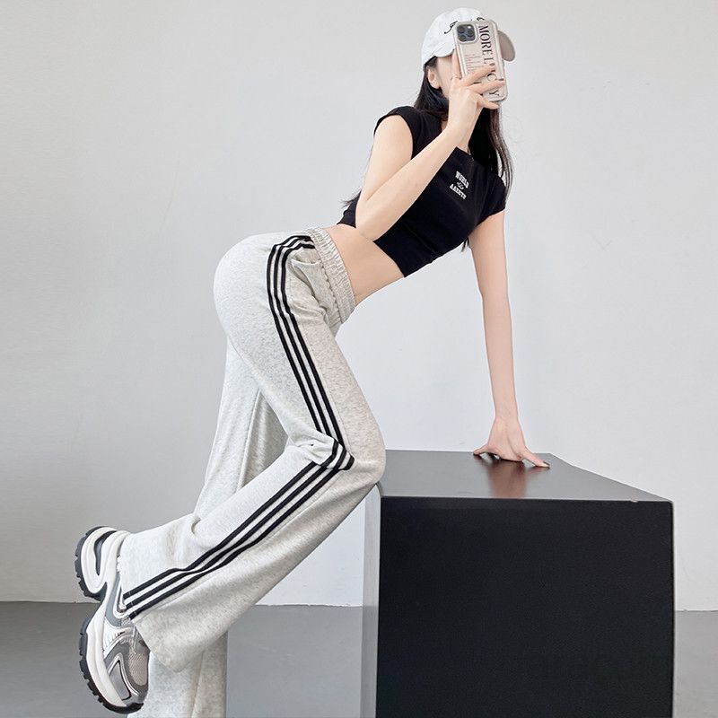 여성 플레어 팬츠 슬림핏 캐주얼 바지 봄철 데일리 스타일 편안한 착용감 외출 여행용 다재다능한 디자인 모던한 트렌디한 - 상세 이미지 2