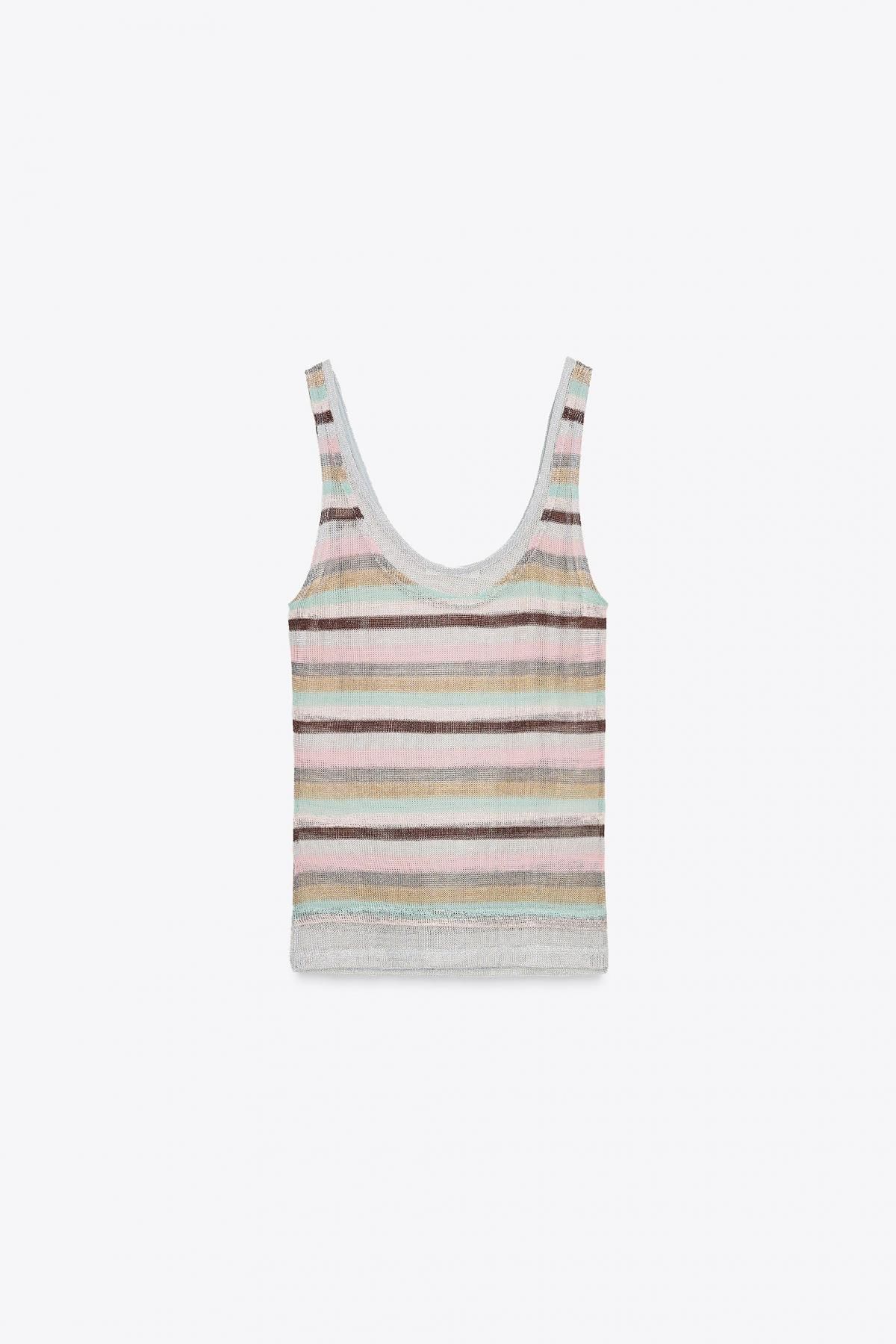자라 메탈릭스트라이프 민소매 티셔츠 1131/817 MULTICOLOURED - 메인 이미지