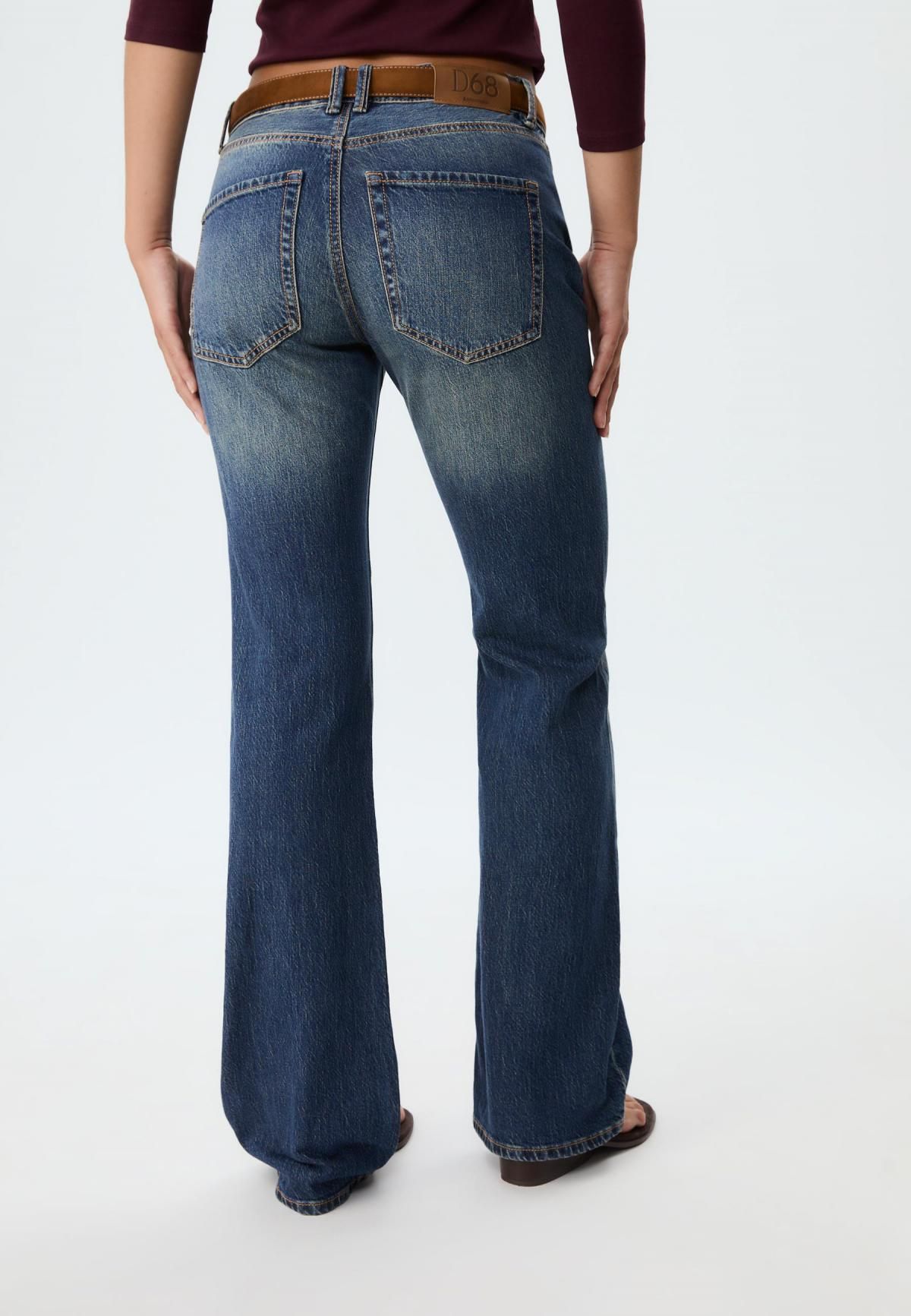 스트라디바리우스 트렌디 벨트 부츠컷 진 4868/663 MEDIUM DENIM WASH - 상세 이미지 5