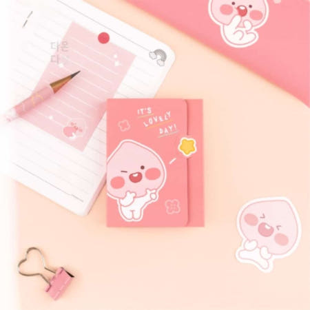 다온다샵 카카오 리틀프렌즈 러블리 4단 점착메모지 어피치 카카오프렌즈메모지 편리한메모지 붙였다떼었다 나만의메모지 어피치메모지