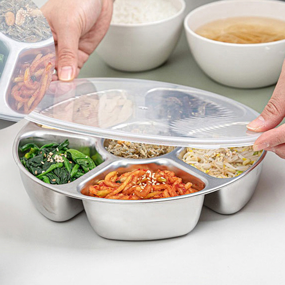 국산 나눔 스텐반찬통 깊은칸막이 찬합 피크닉 도시락통 반찬보관 캠핑 식판 1호 - 메인 이미지