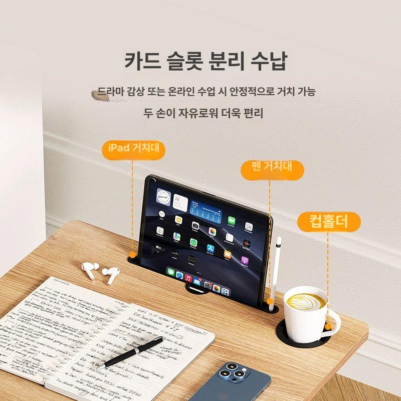 수동모션데스크 이동식 높이 책상 노트북 독서 다용도 이동식 높이조절 테이블 유목색 A - 상세 이미지 4