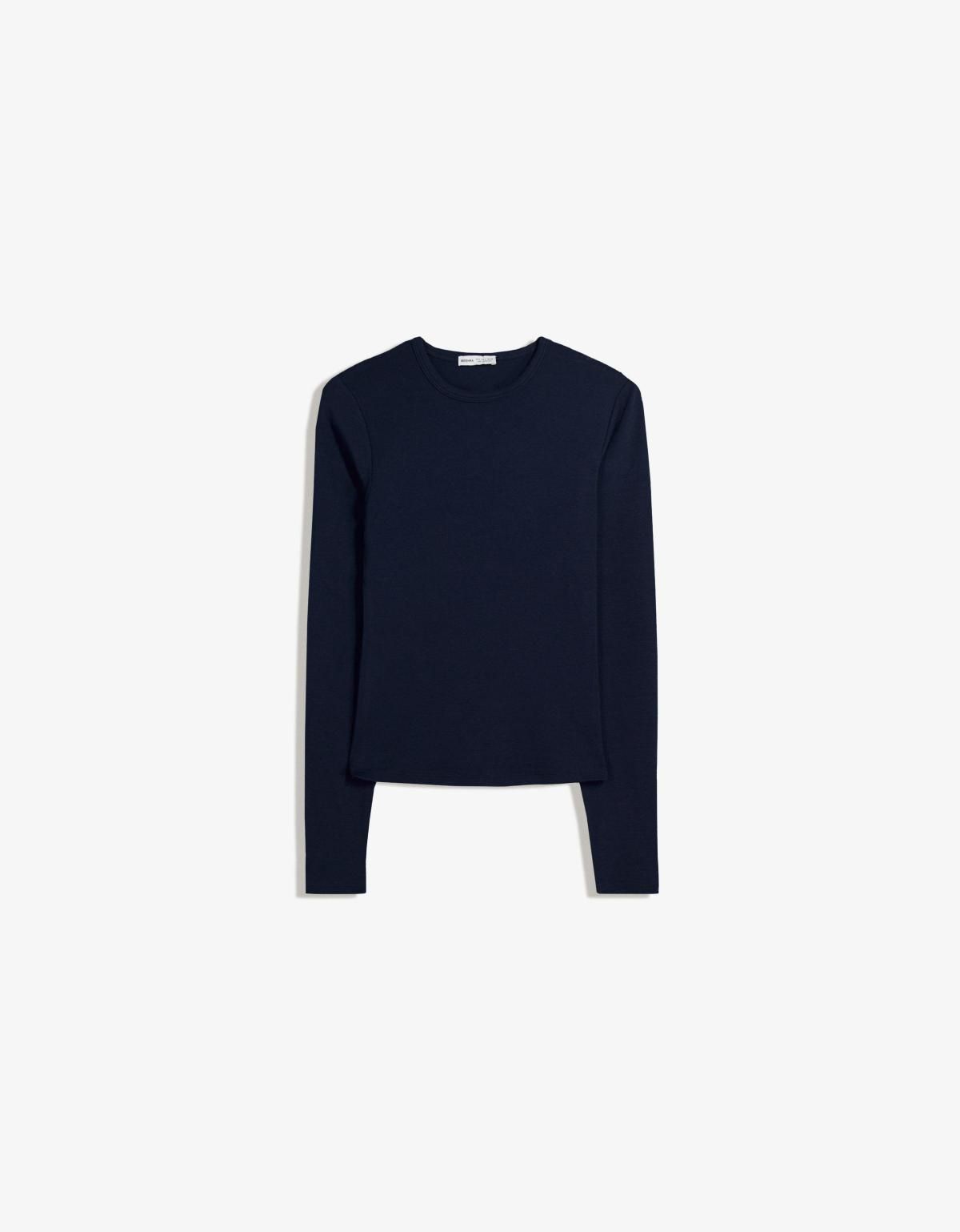 버쉬카 베이직 네이비 라운드넥 긴팔 티셔츠 7802/152 NAVY - 상품 이미지
