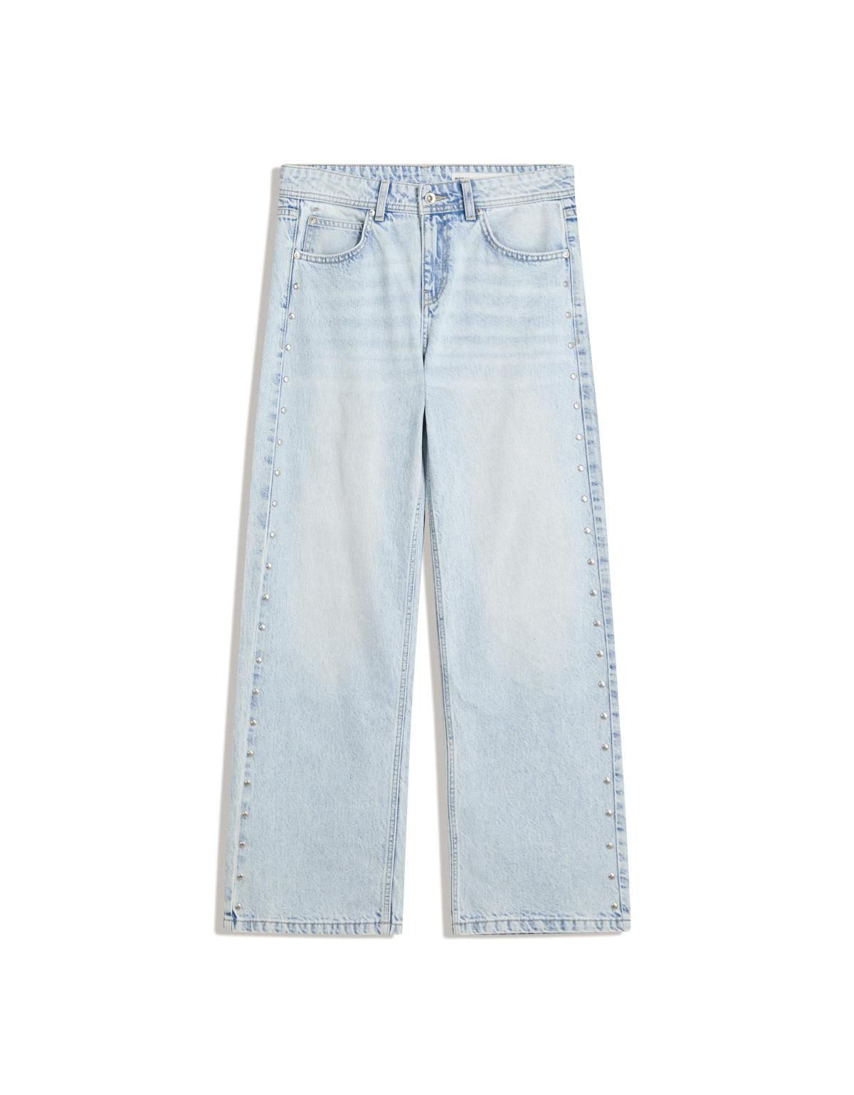버쉬카 Y2K 스타디드 라이트 데님 배기핏 청바지 5264/534 LIGHT BLUE - 상품 이미지