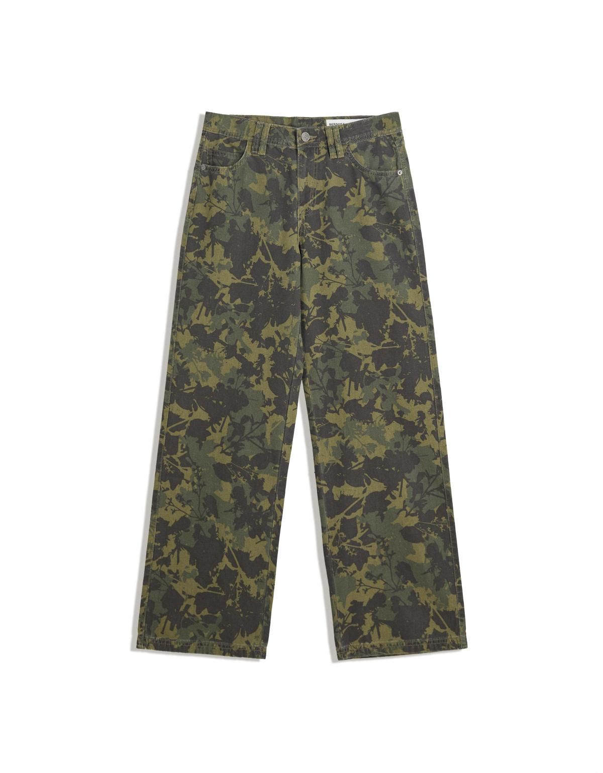 버쉬카 카모플라주 스트레이트핏 프린트 와이드 팬츠 5288/388 KHAKI - 상세 이미지 5