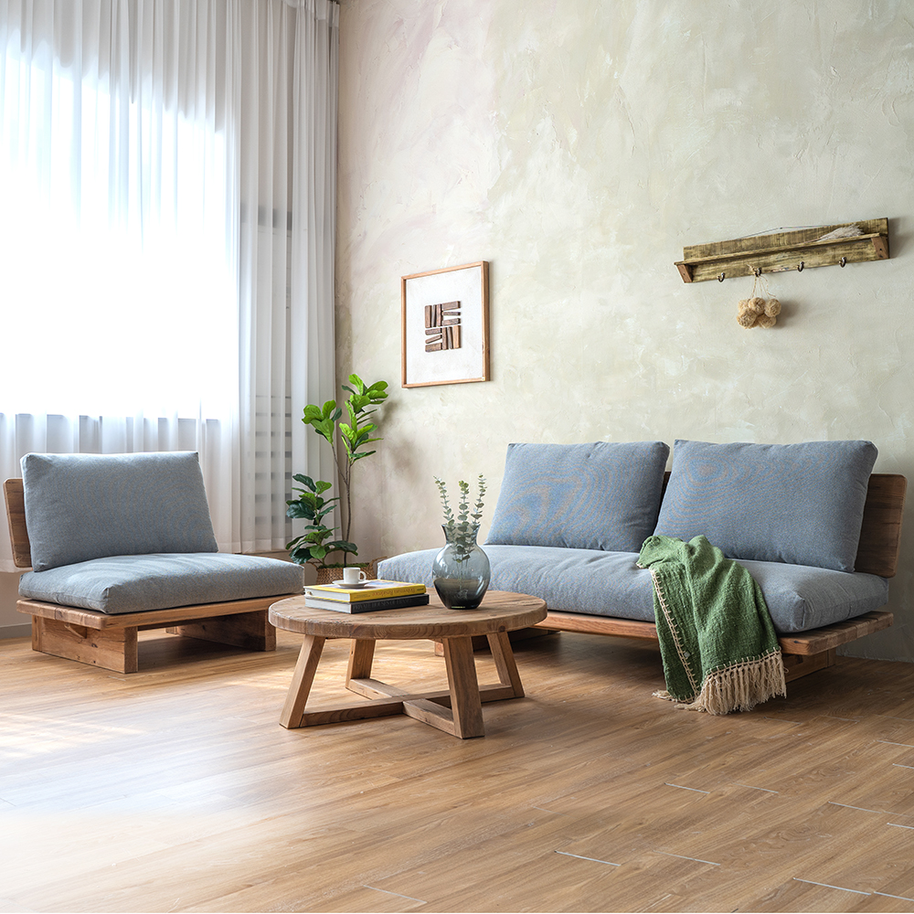 키아 고재 원목 패브릭 소파 3인용 1인용