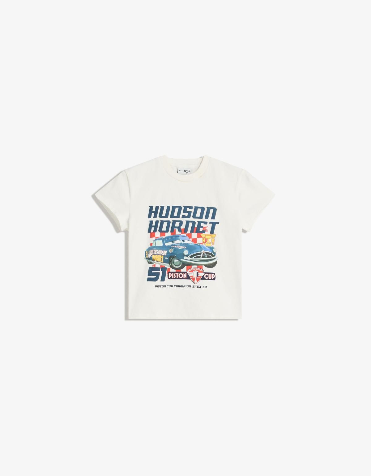 버쉬카 그래픽 프린트 키즈 반팔 티셔츠 카즈 7829/777 OFF WHITE - 상품 이미지