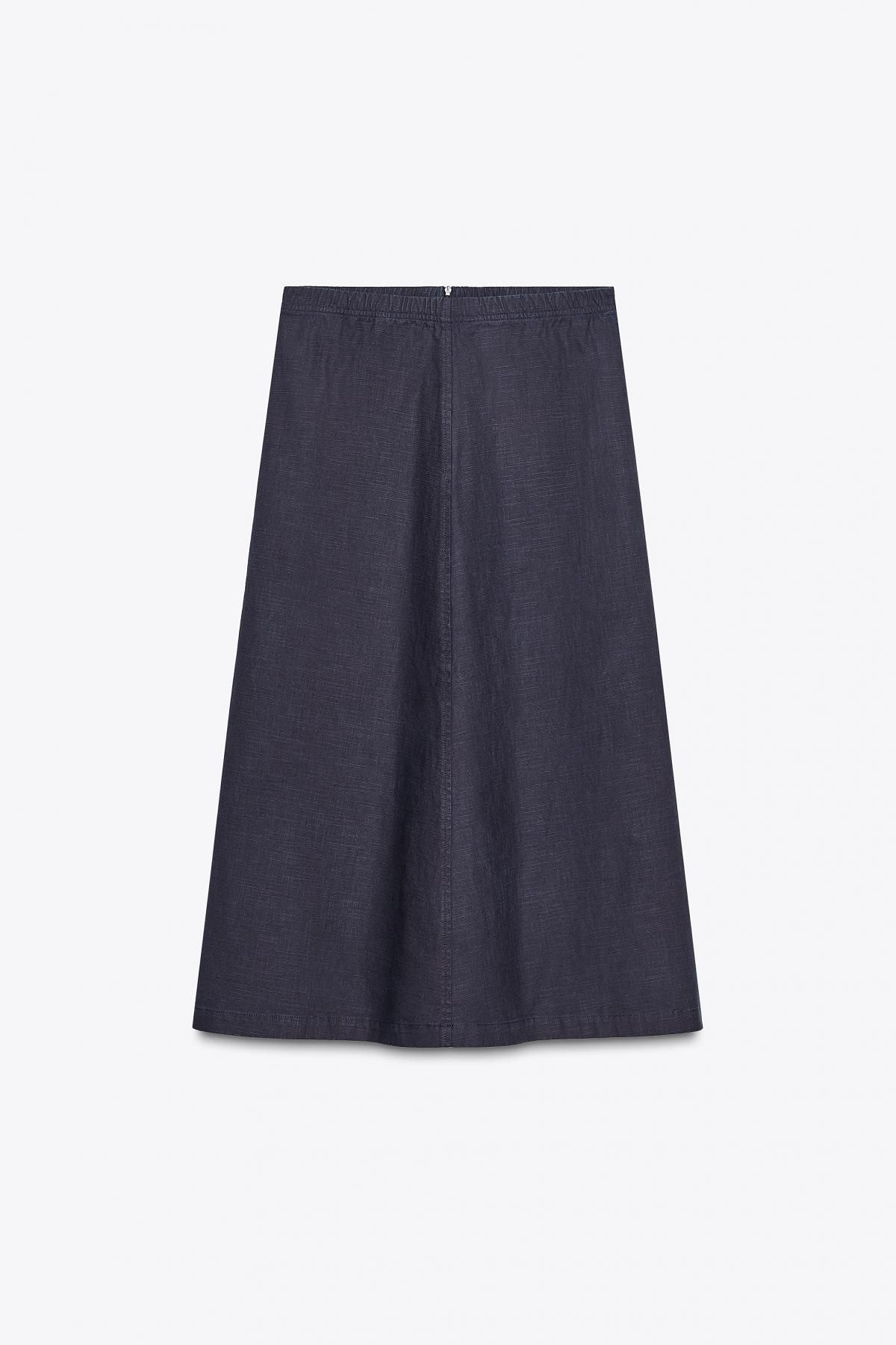 자라 플레어 니트 미디 스커트 8590/221 NAVY BLUE - 메인 이미지