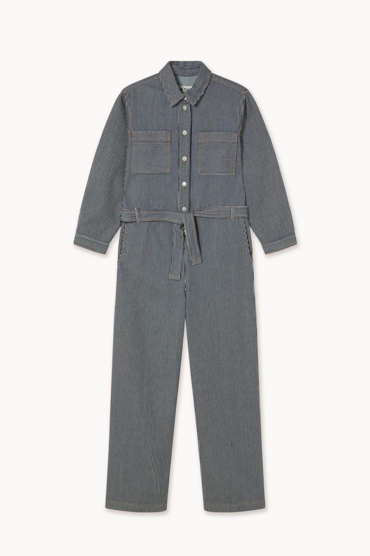 타이니코튼 스트라이프 네이비 점프수트 AW25-708107 ONE COLOR - 메인 이미지