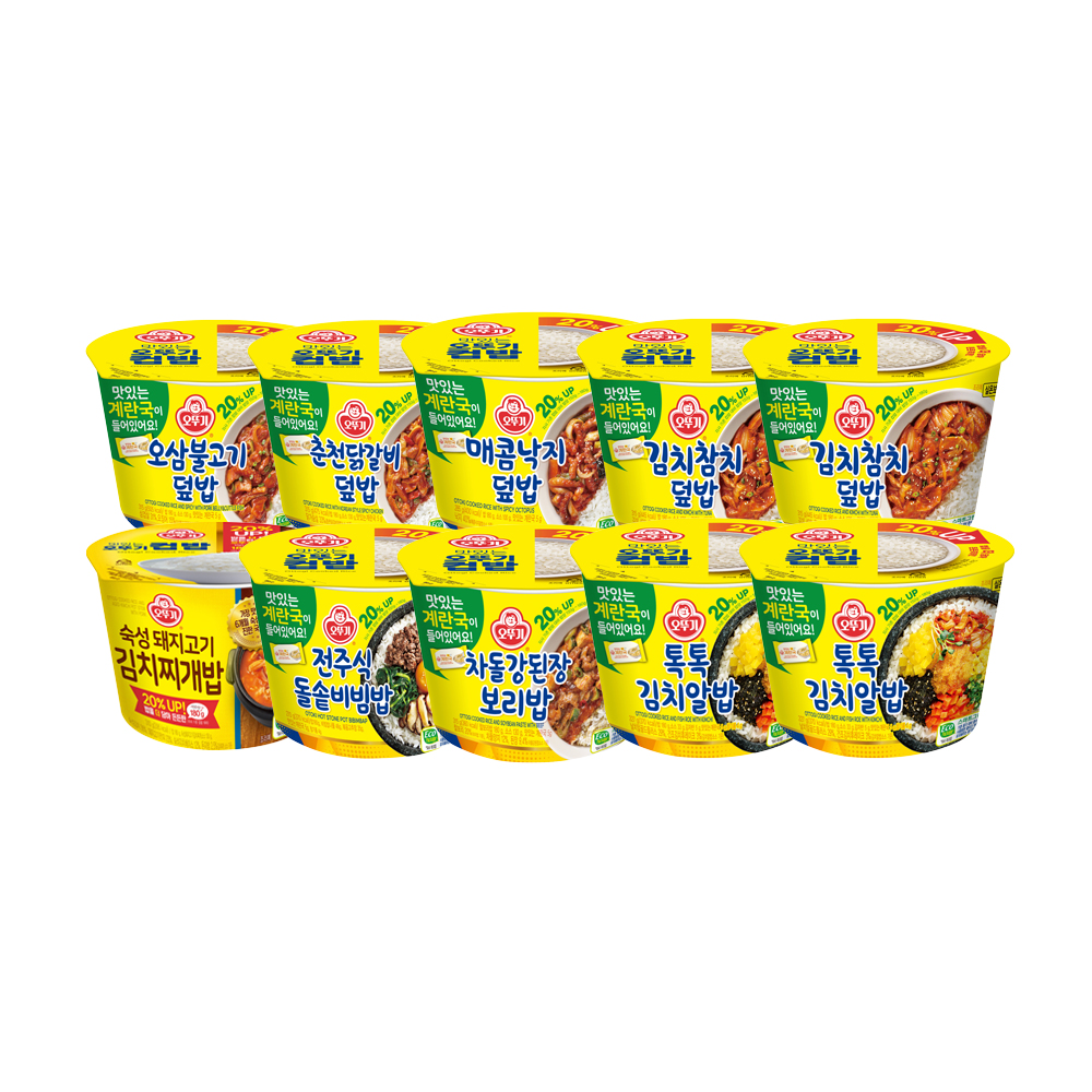 오뚜기 컵밥 오삼불고기 닭갈비 매콤낙지 김치참치 외 5종 총 10개 1세트