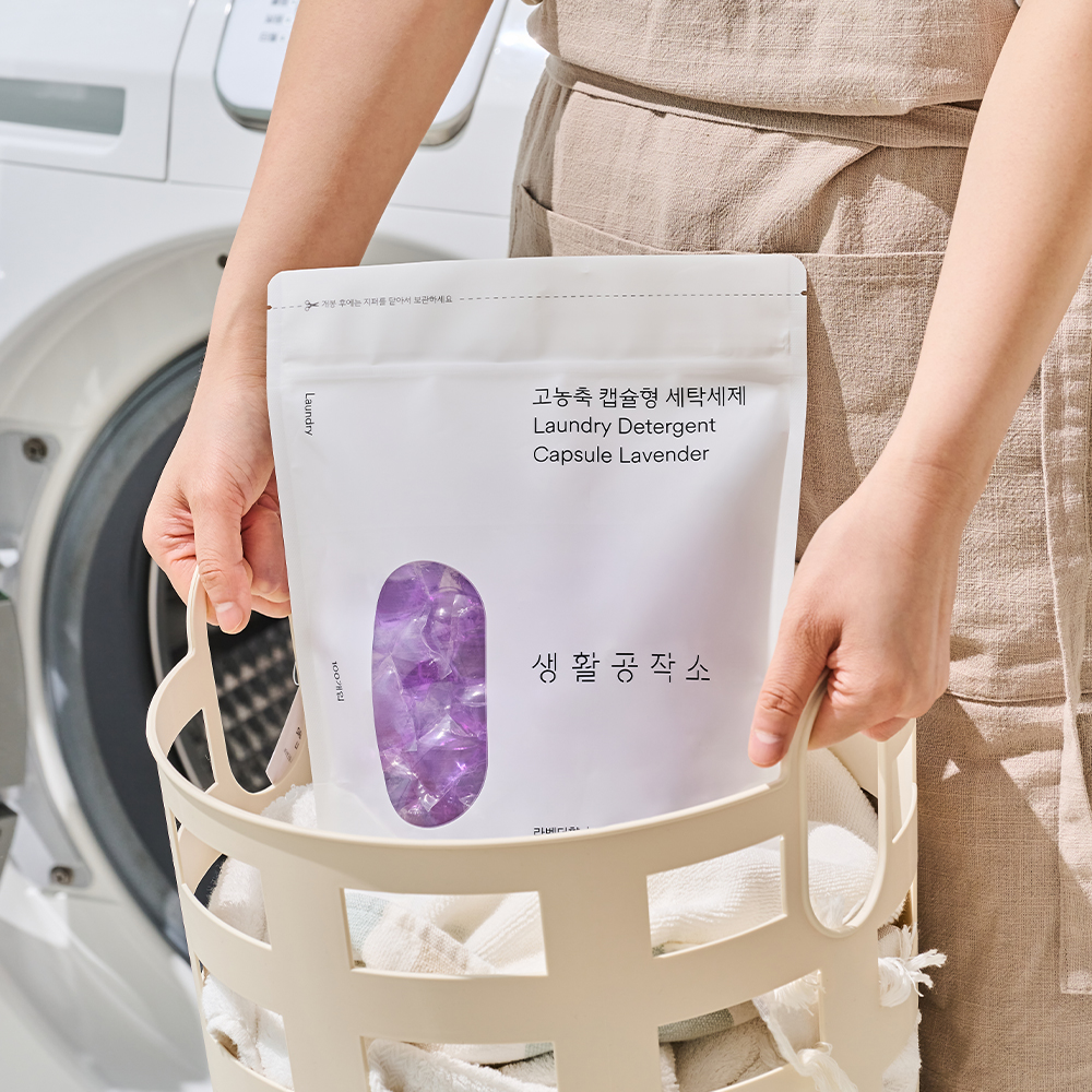 생활공작소 통돌이세제 드럼세탁기 캡슐세제 100개