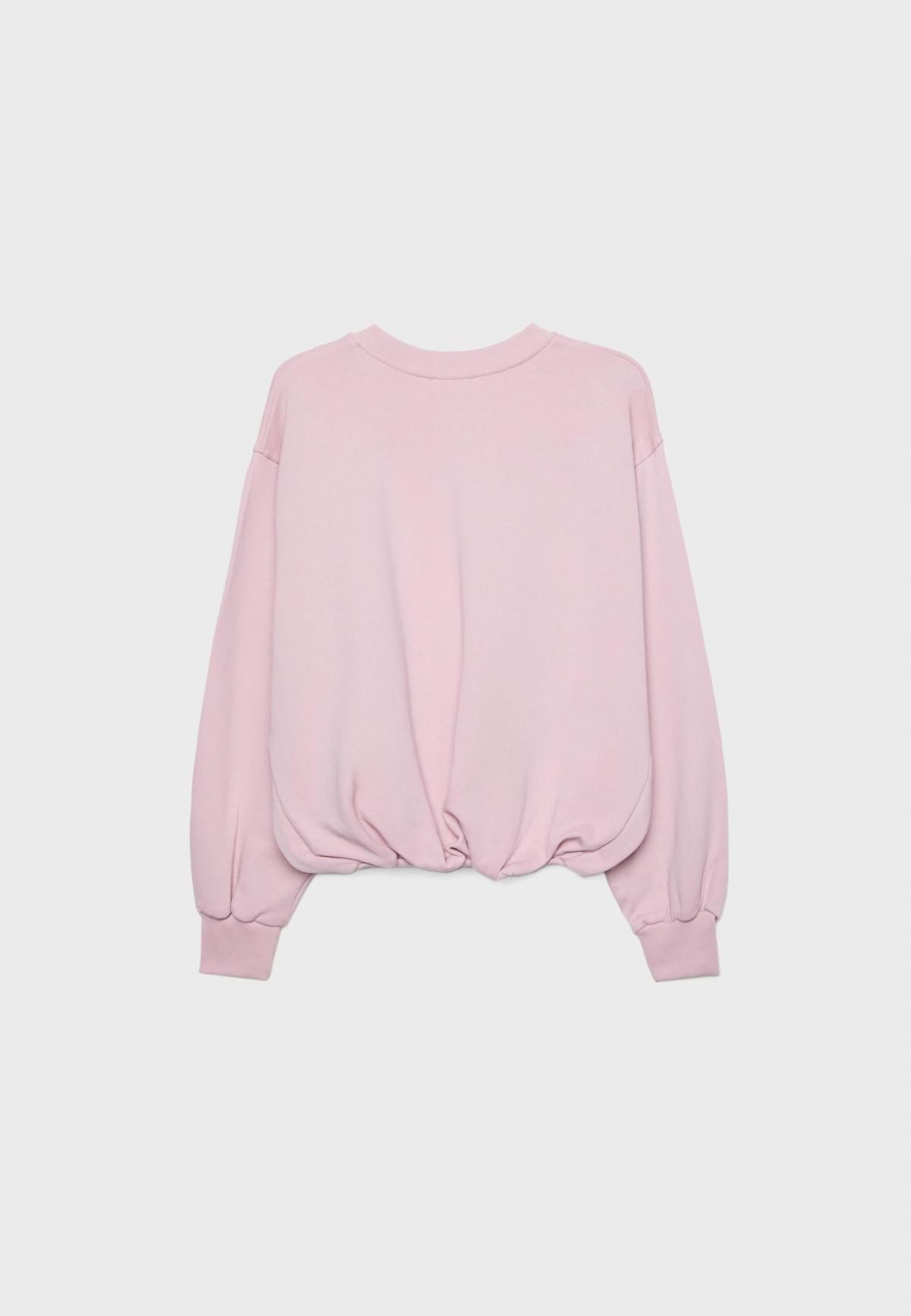 스트라디바리우스 페미닌 퍼프소매 레터링 스웨트셔츠 8733/589 BUBBLEGUM PINK - 상세 이미지 2
