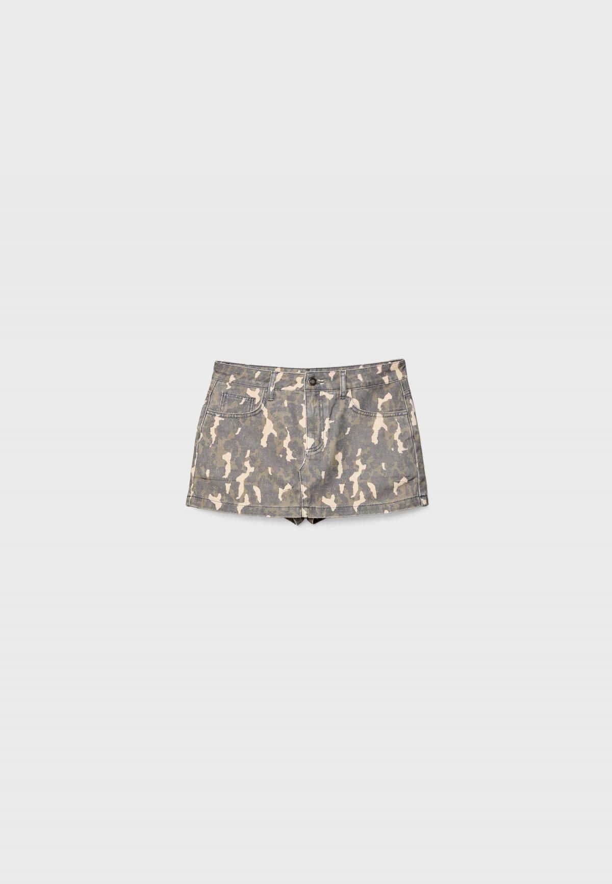 스트라디바리우스 카모플라주 프린트 미드라이즈 스커트팬츠 8408/120 KHAKI - 상품 이미지
